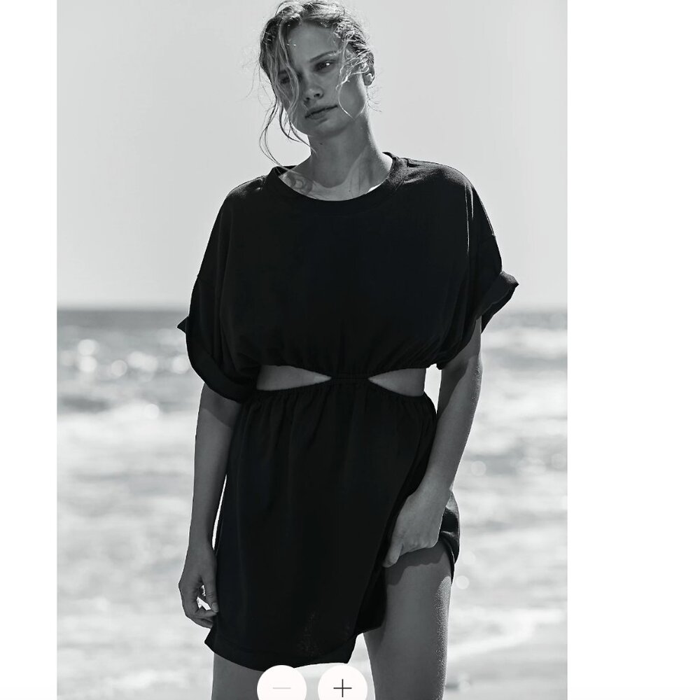 Free People Black Mini Dress with Cutouts